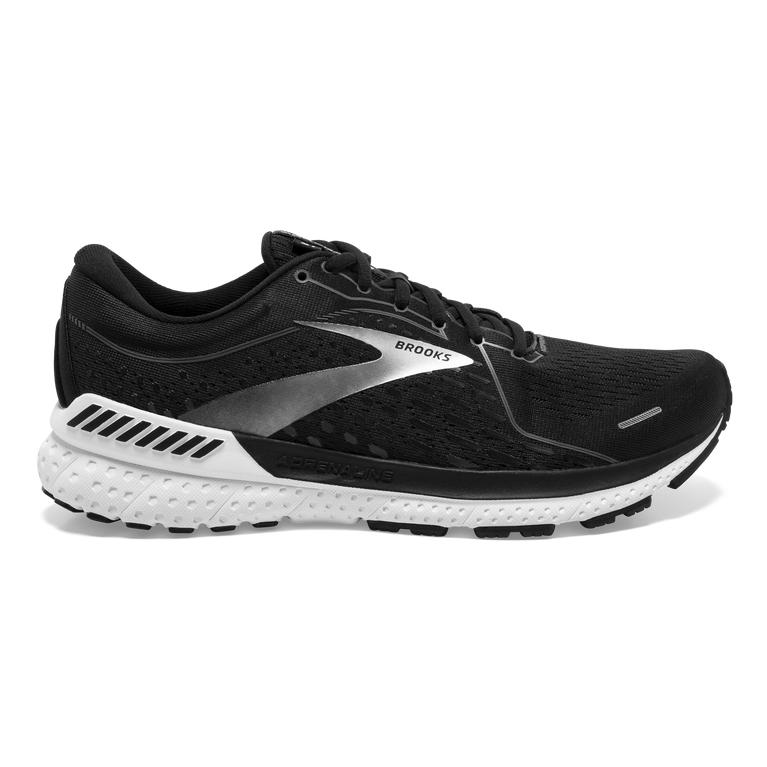 Brooks Men's Adrenaline GTS 21 Walking Shoes - Black Pearl/White (QYUF84372)